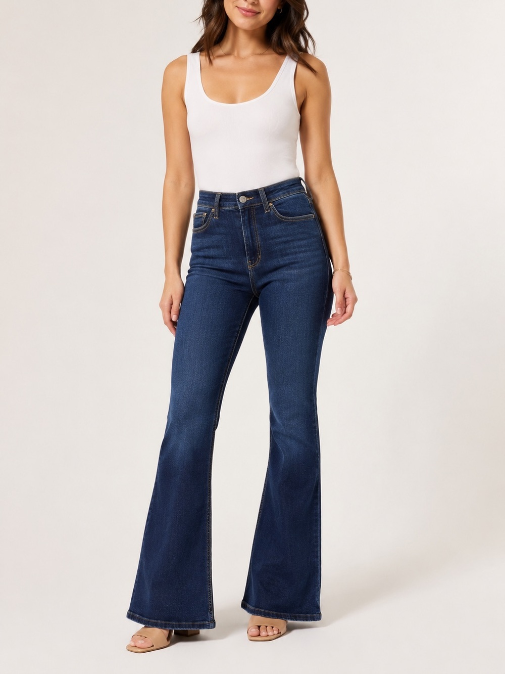 Hollister High-Rise Flare Dark Blue Women's Jeans 25 short